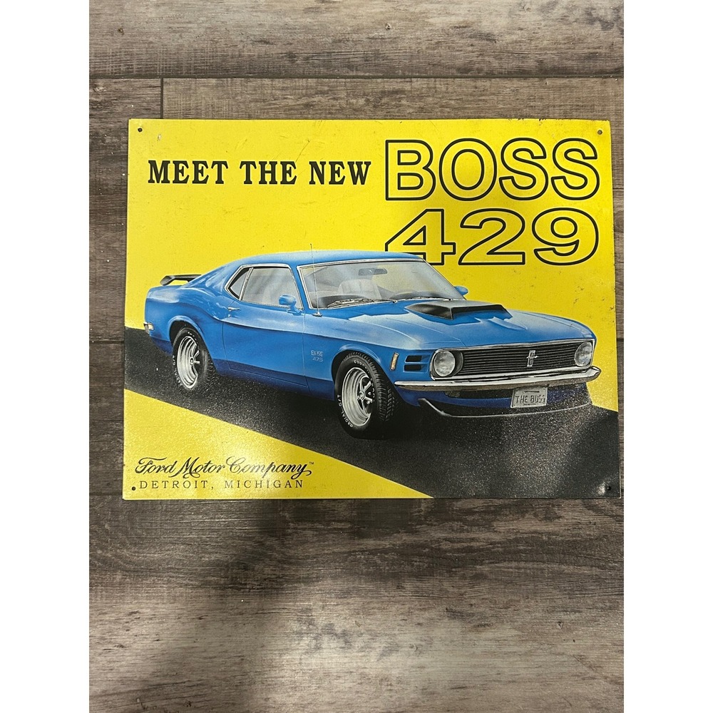 Vintage 1997 Ford Mustang Boss 429 Tin Sign Desperate Enterprises 16x12.5
